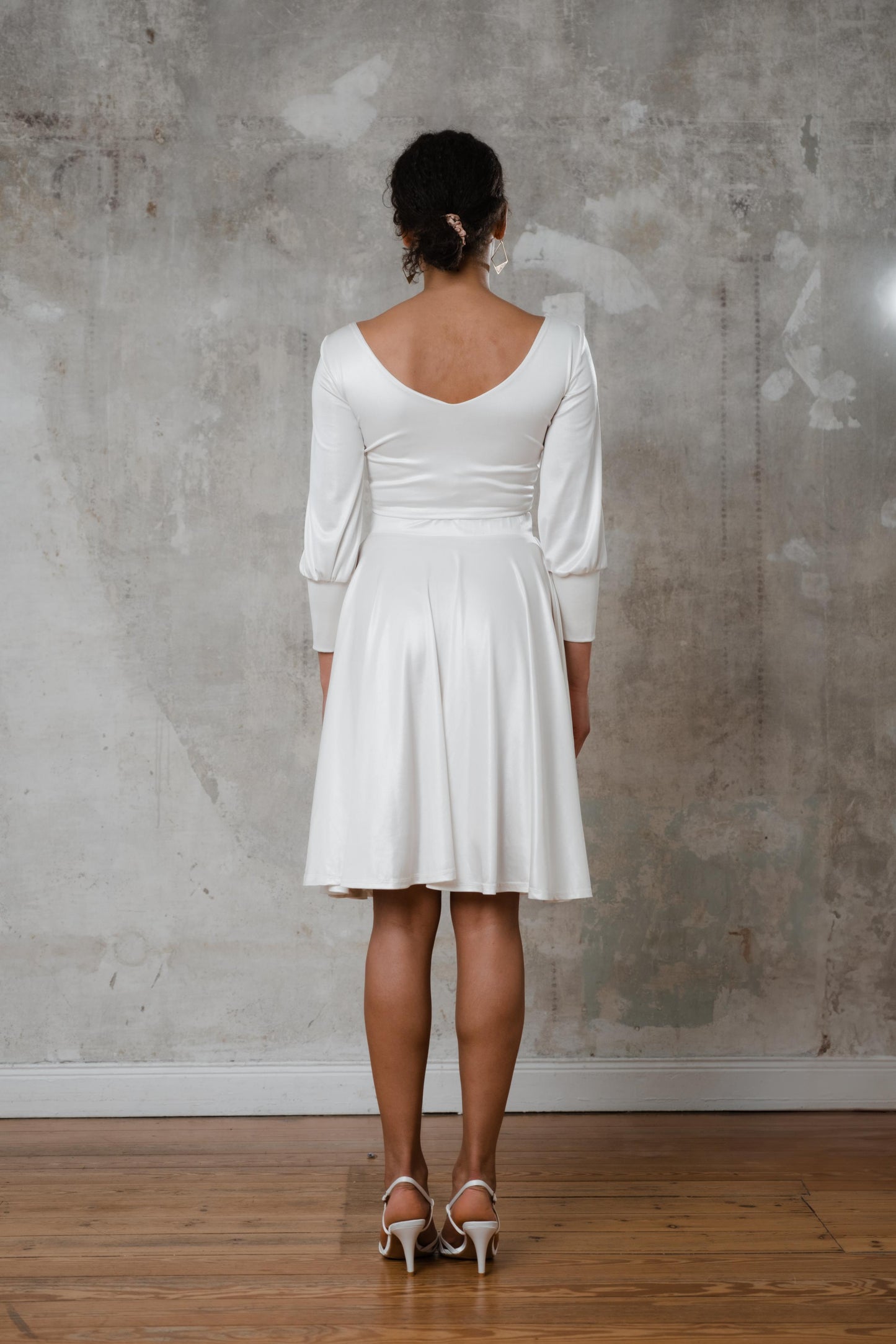 Brauttop "Glossy" aus cremeweißem Satin