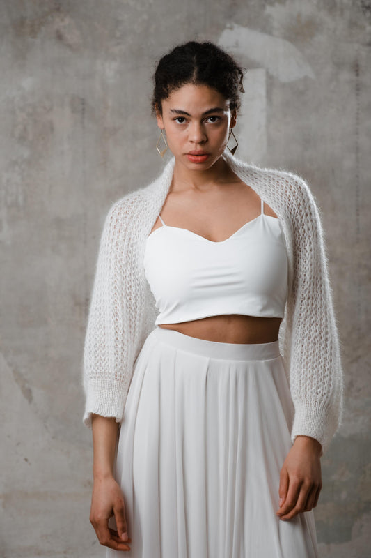 Kurzes Brauttop "Plainless" mit Spaghettiträgern