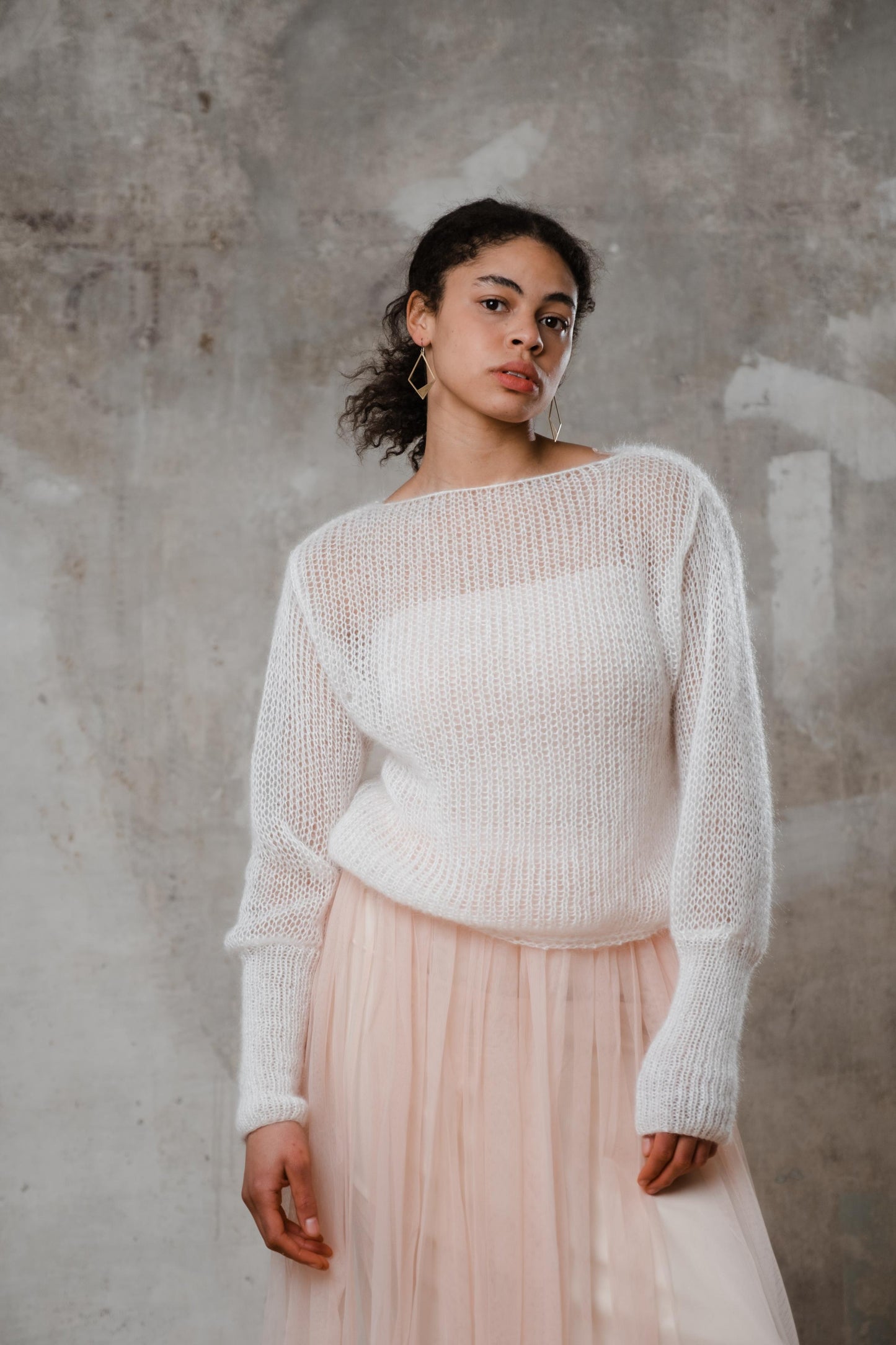 Bodenlanger Boho Brautrock in Apricot.