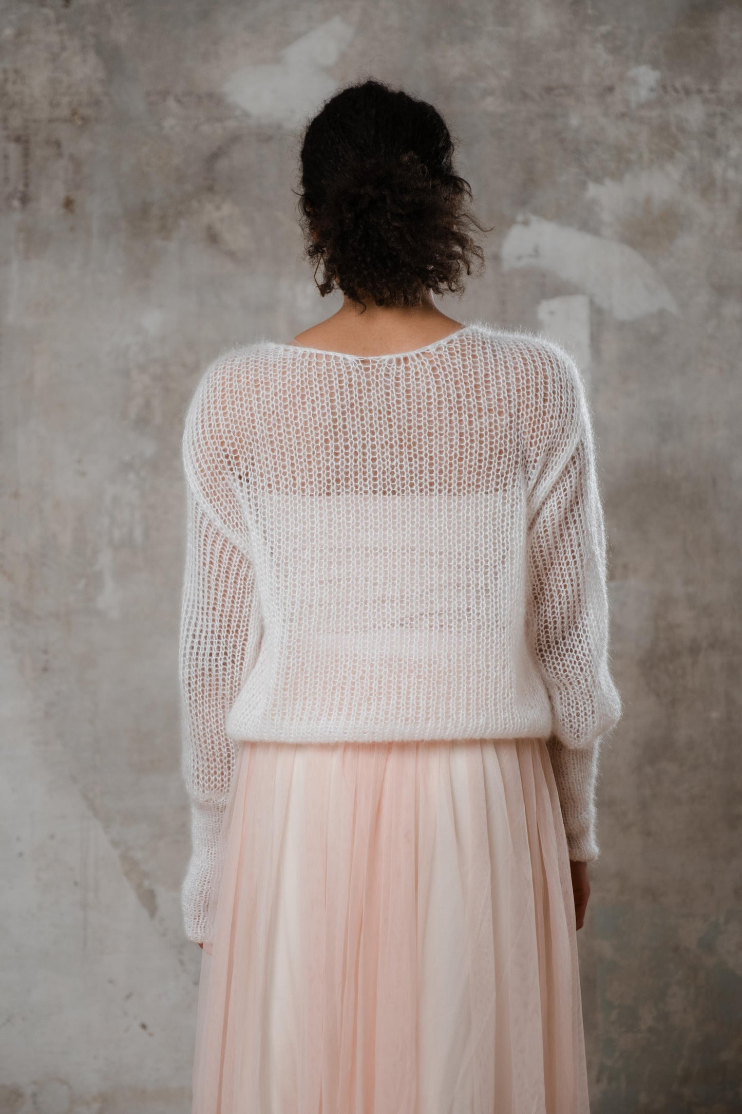 Bodenlanger Boho Brautrock in Apricot.