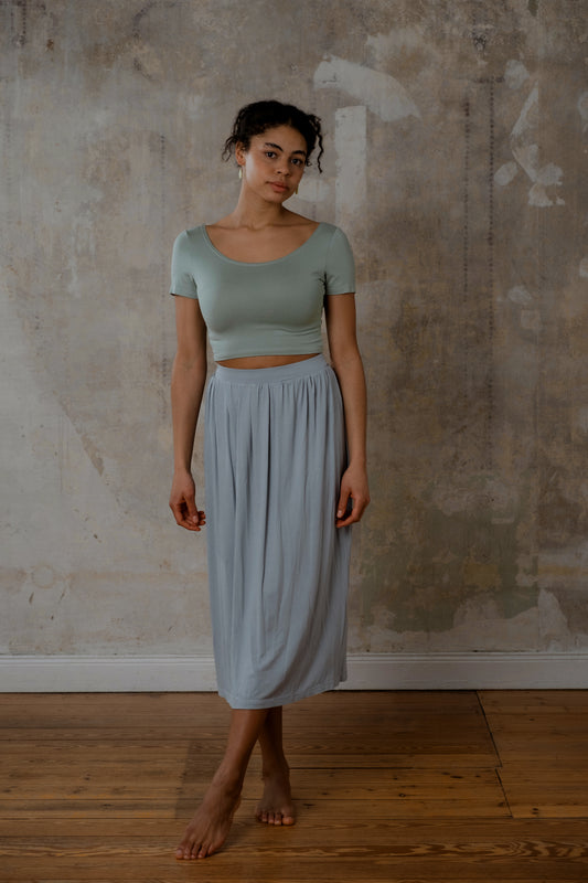 Midirock Viskosejersey Silberblau