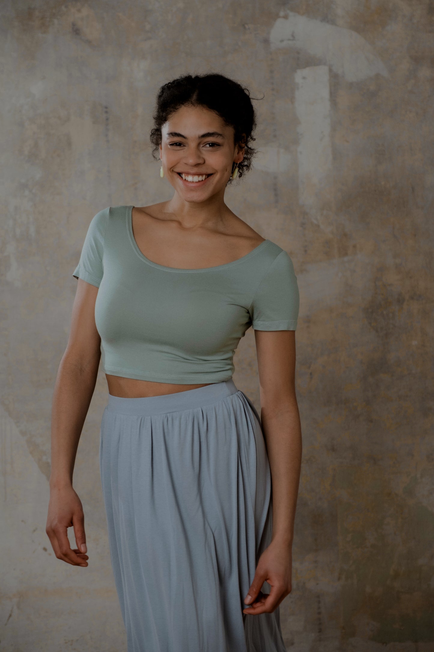 Jersey Crop Top Salbei