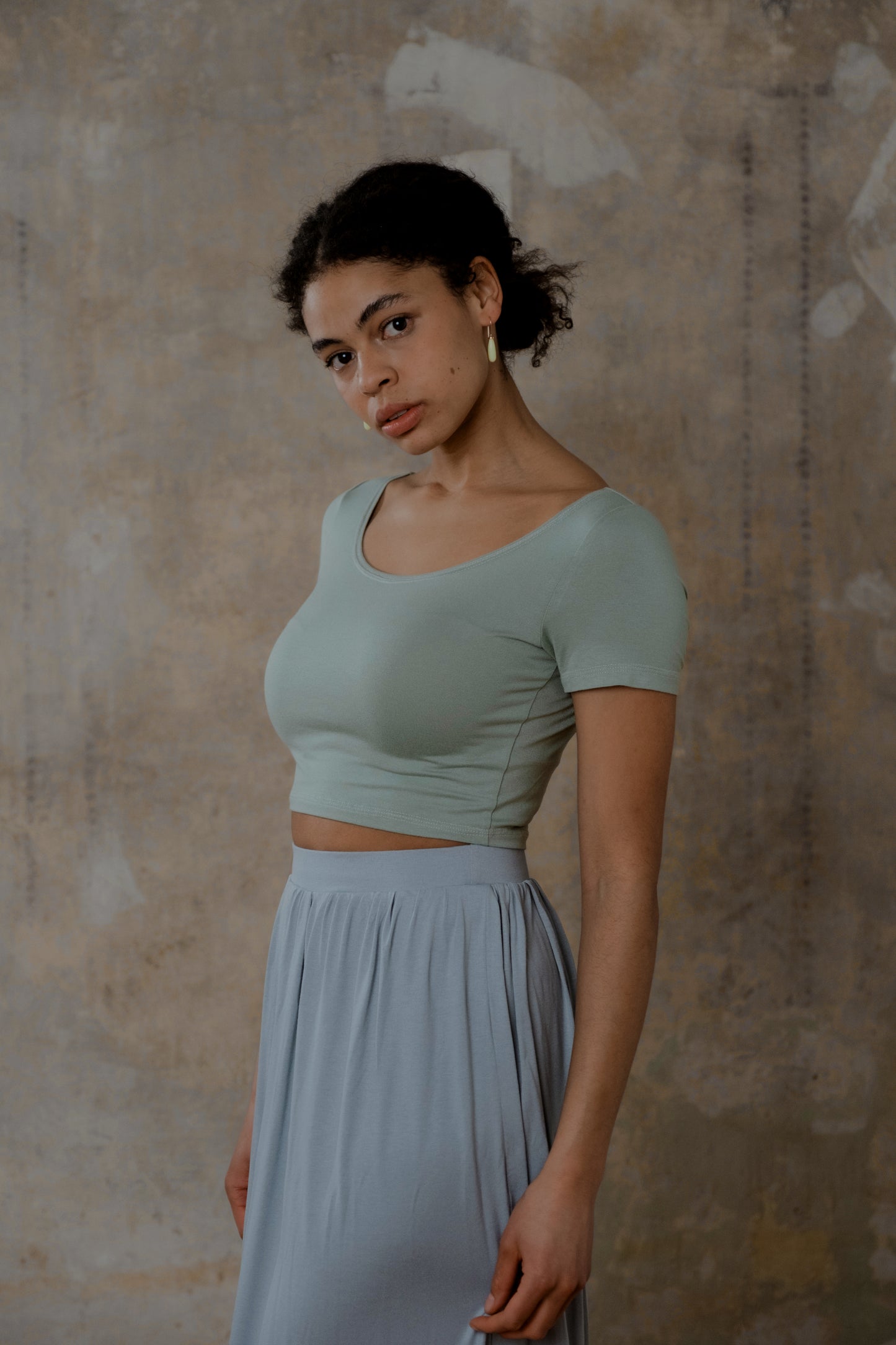 Jersey Crop Top Salbei