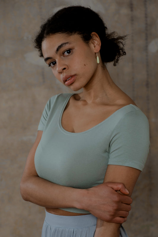 Jersey Crop Top Salbei
