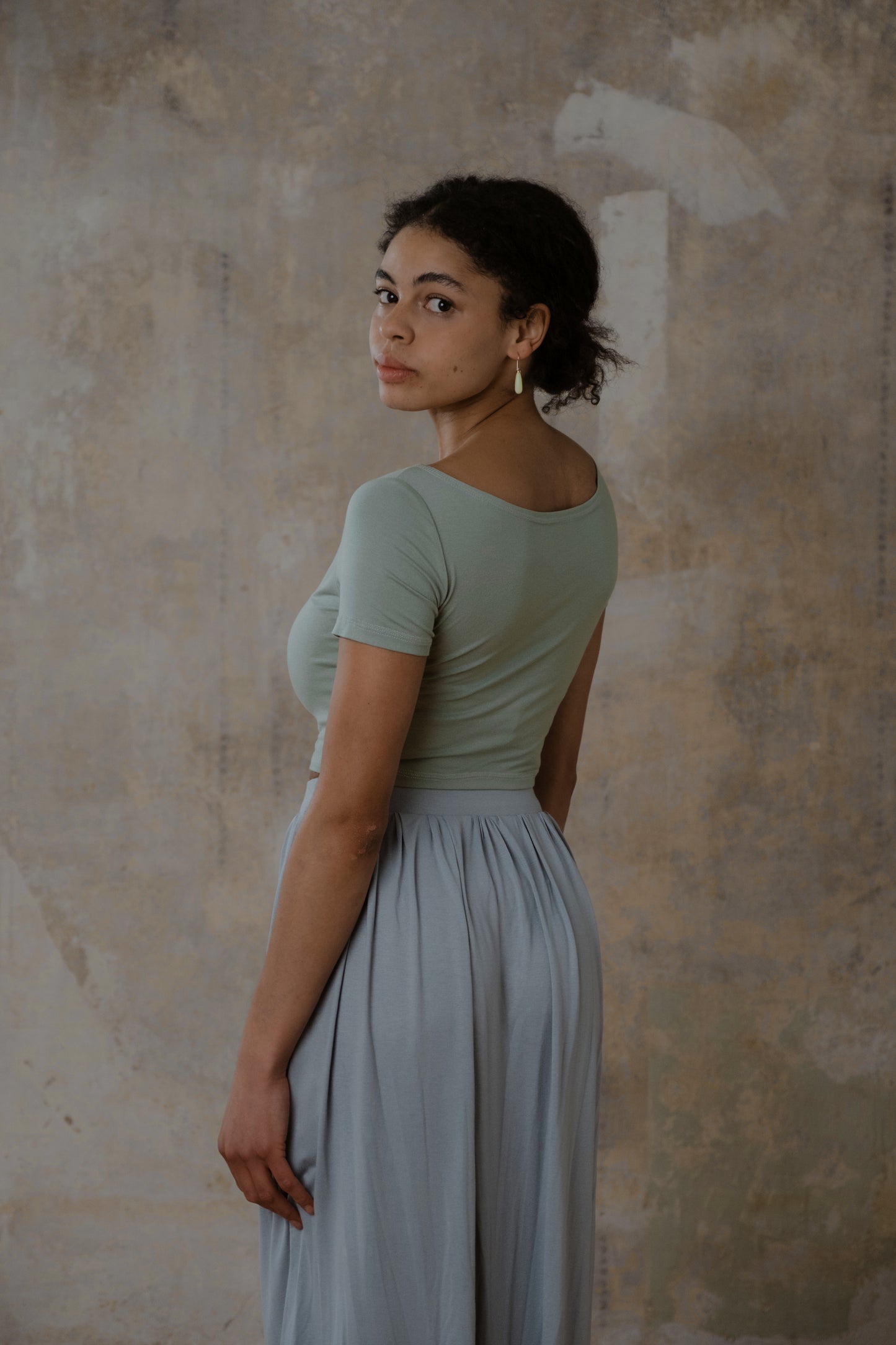 Jersey Crop Top Salbei