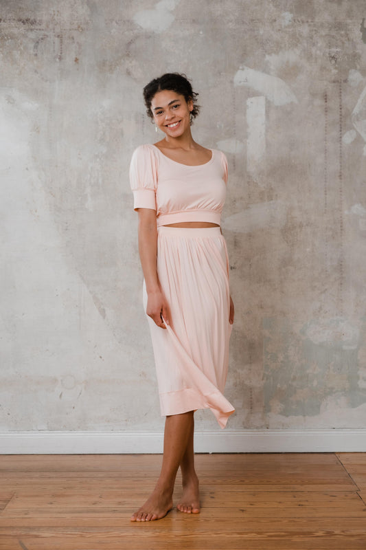 Sommerlicher Jersey-Rock in Lachs