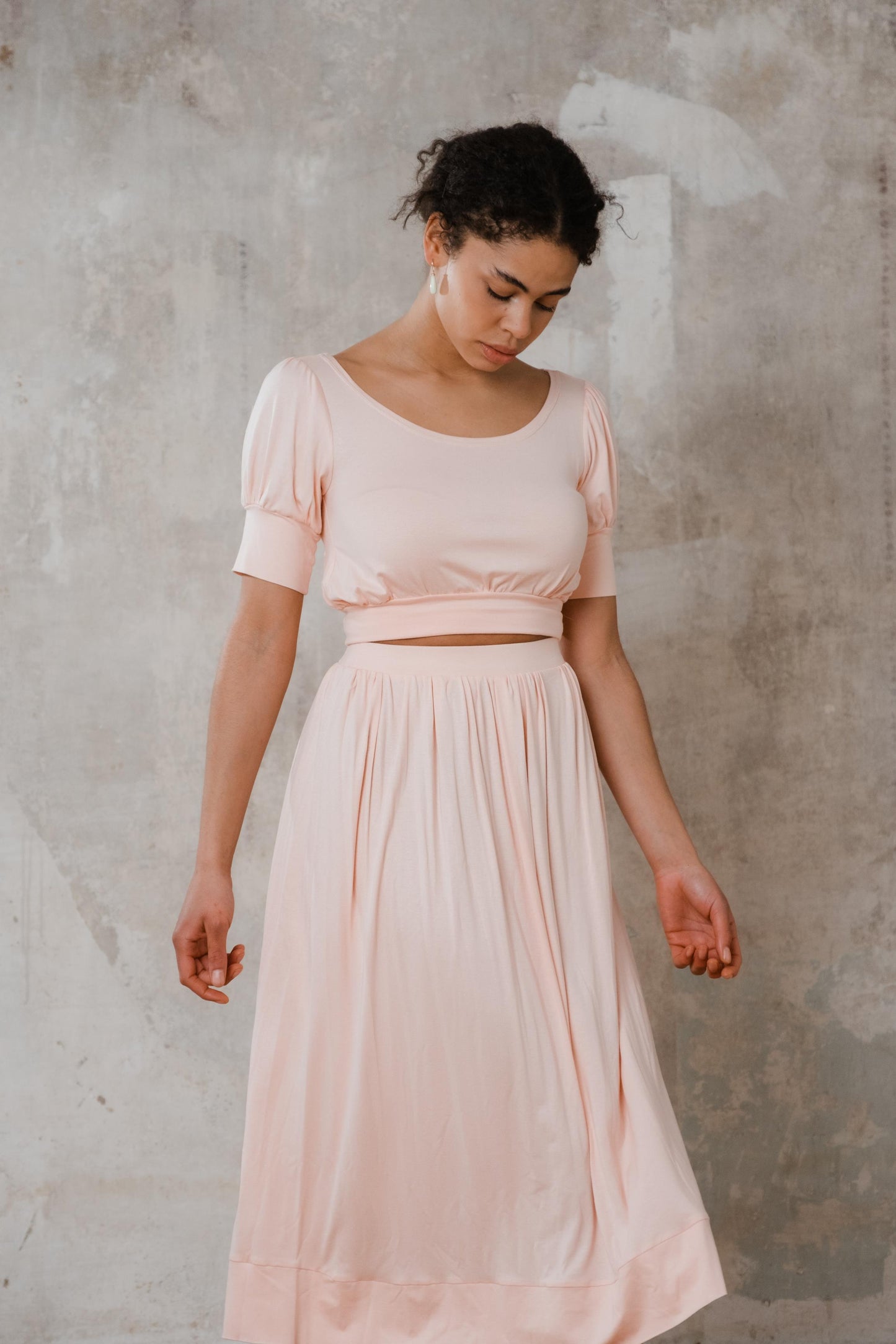 Jersey Crop Top in Lachsrosa