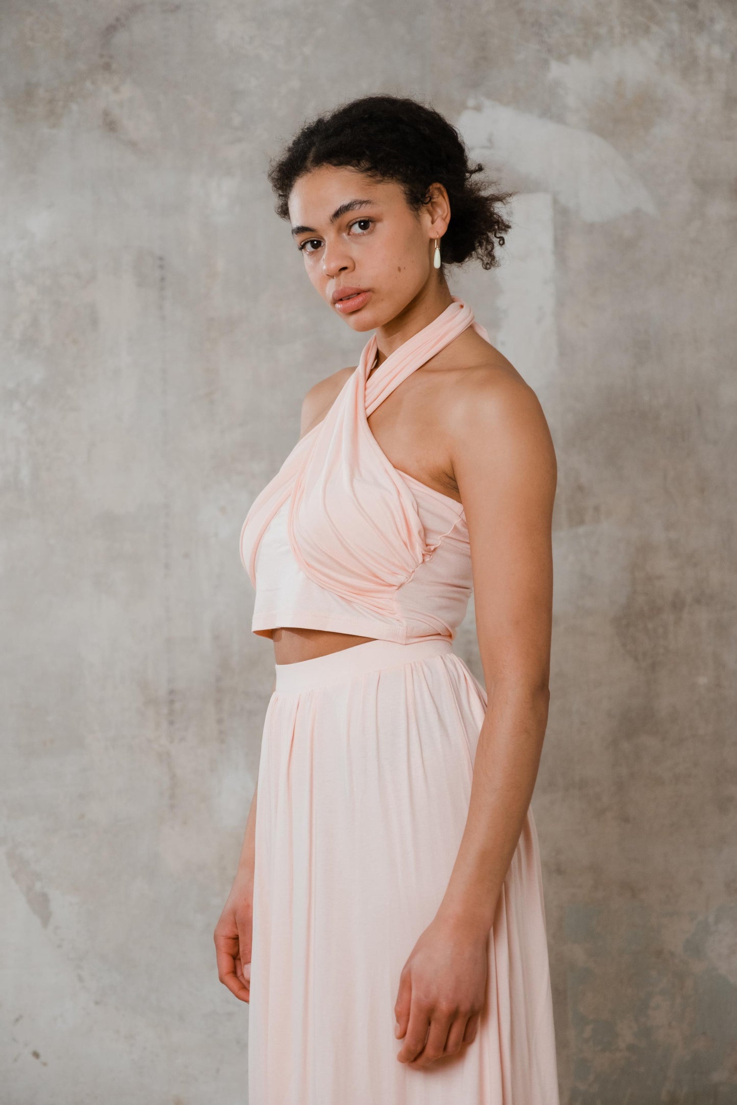 Bandeau Top zum Binden Lachsfarben