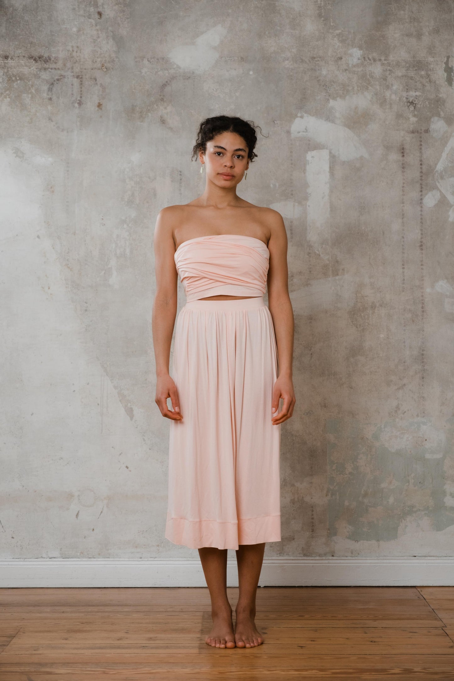 Bandeau Top zum Binden Lachsfarben