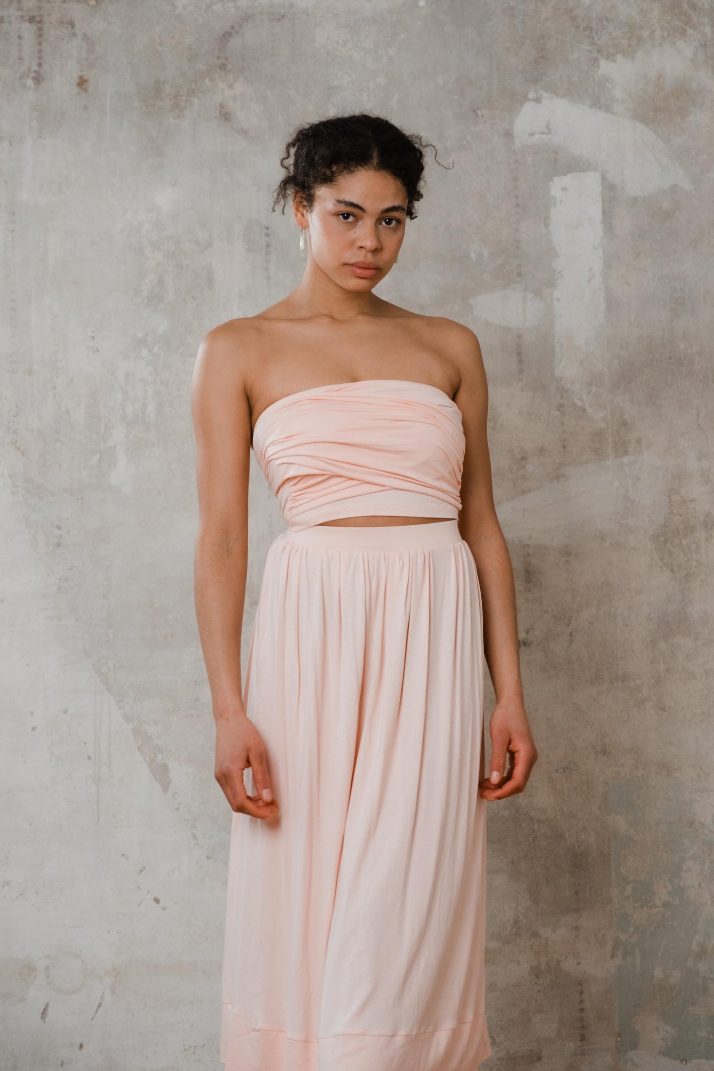 Bandeau Top zum Binden Lachsfarben