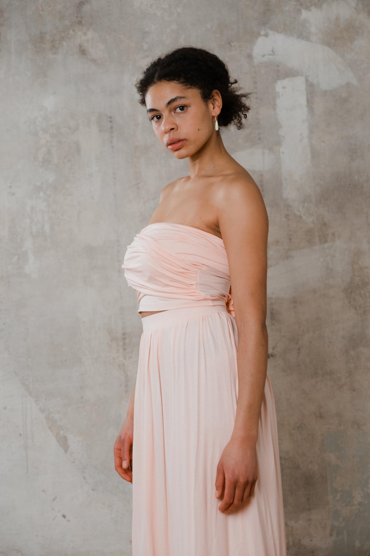 Bandeau Top zum Binden Lachsfarben