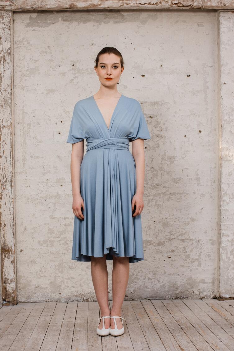 Infinity Dress "Primrose" langes Multitie-Kleid in Aquablau