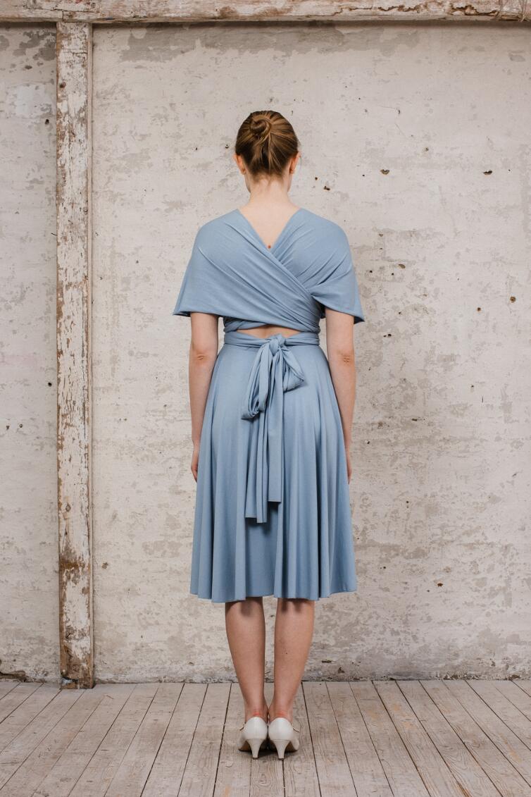 Infinity Dress "Primrose" langes Multitie-Kleid in Aquablau