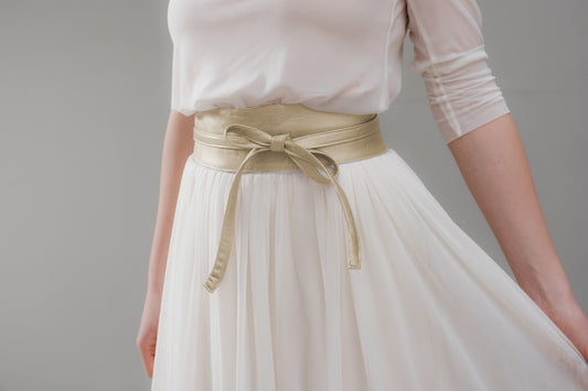 Bindegürtel Gold, Kunstleder