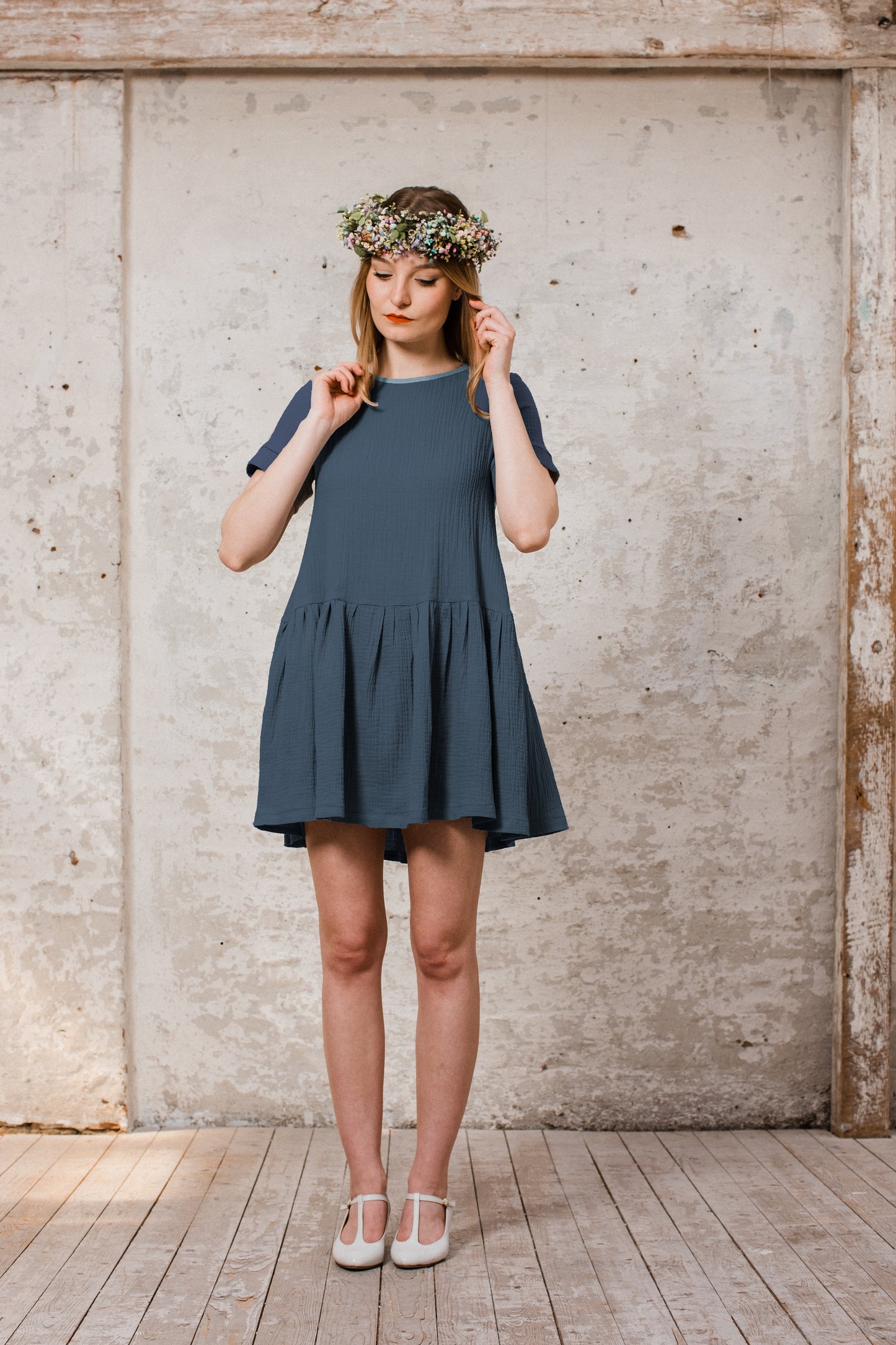 Hängerchen Stil aus Baumwolle dusty blue