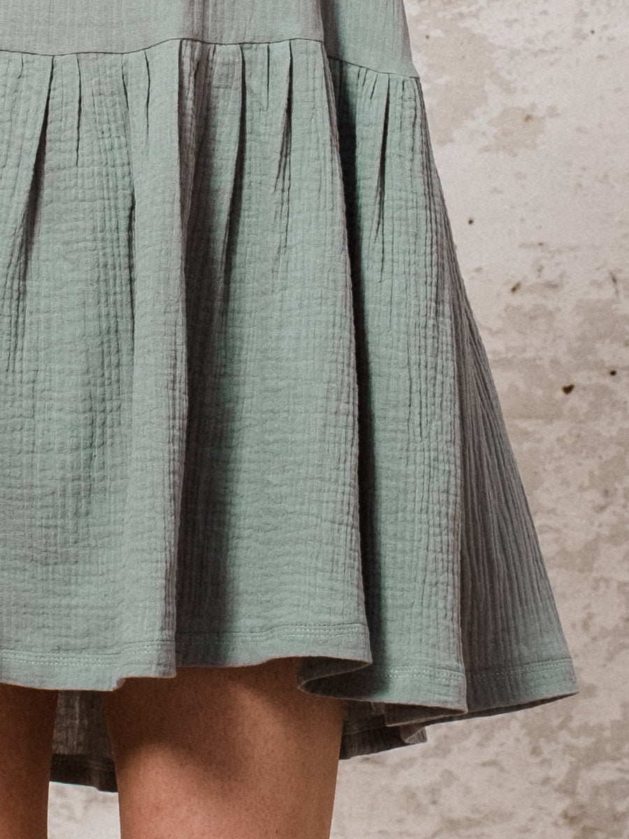 Musselinkleid im Hängerchen Stil aus Baumwolle dusty mint