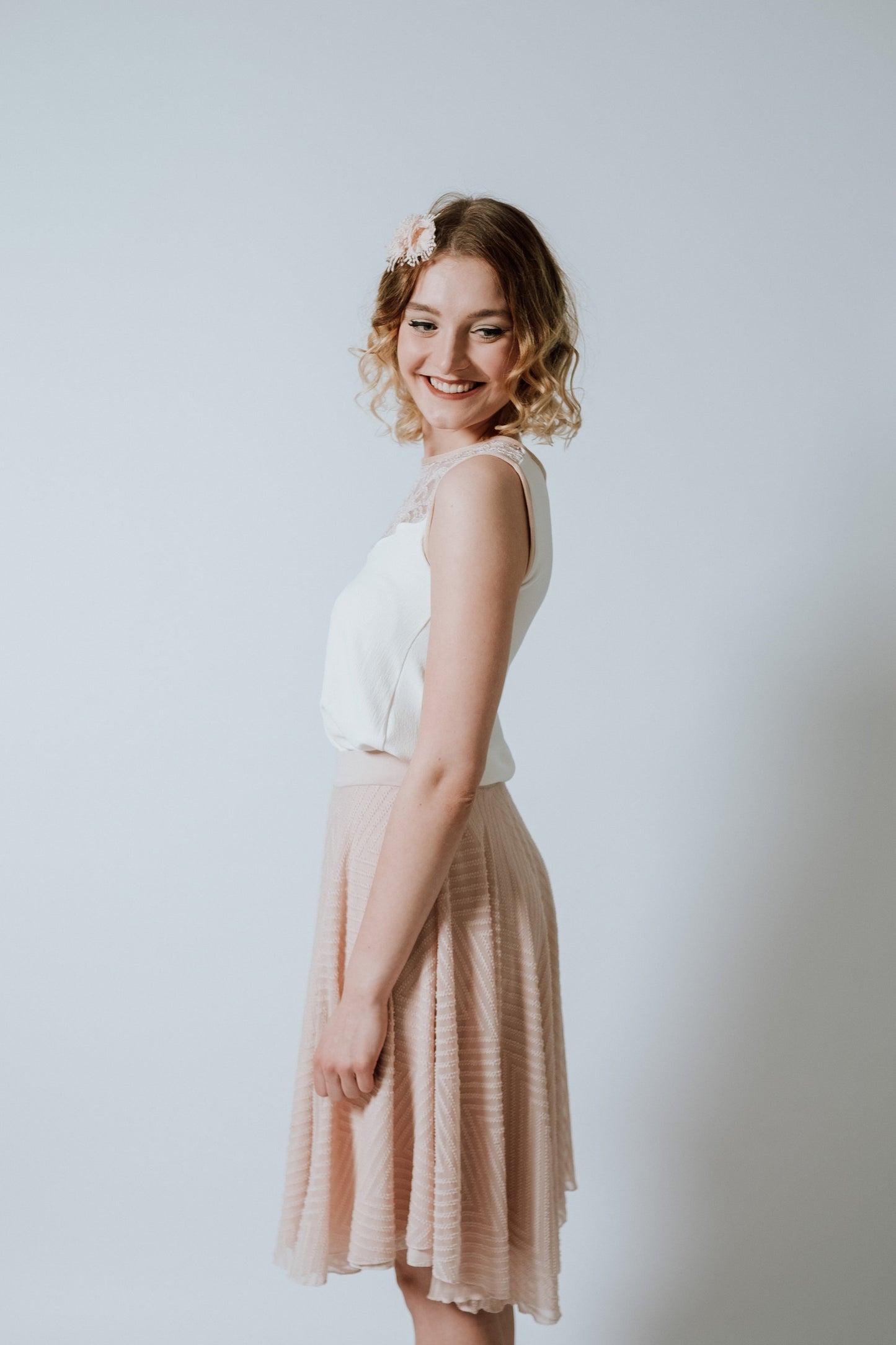 Chiffonkleid mit Apricot