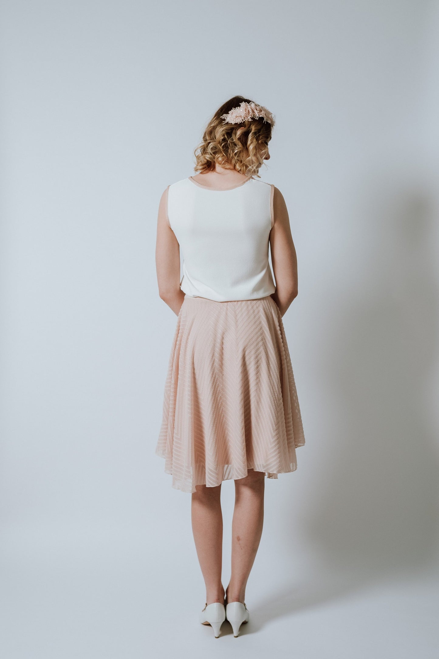 Chiffonkleid mit Apricot
