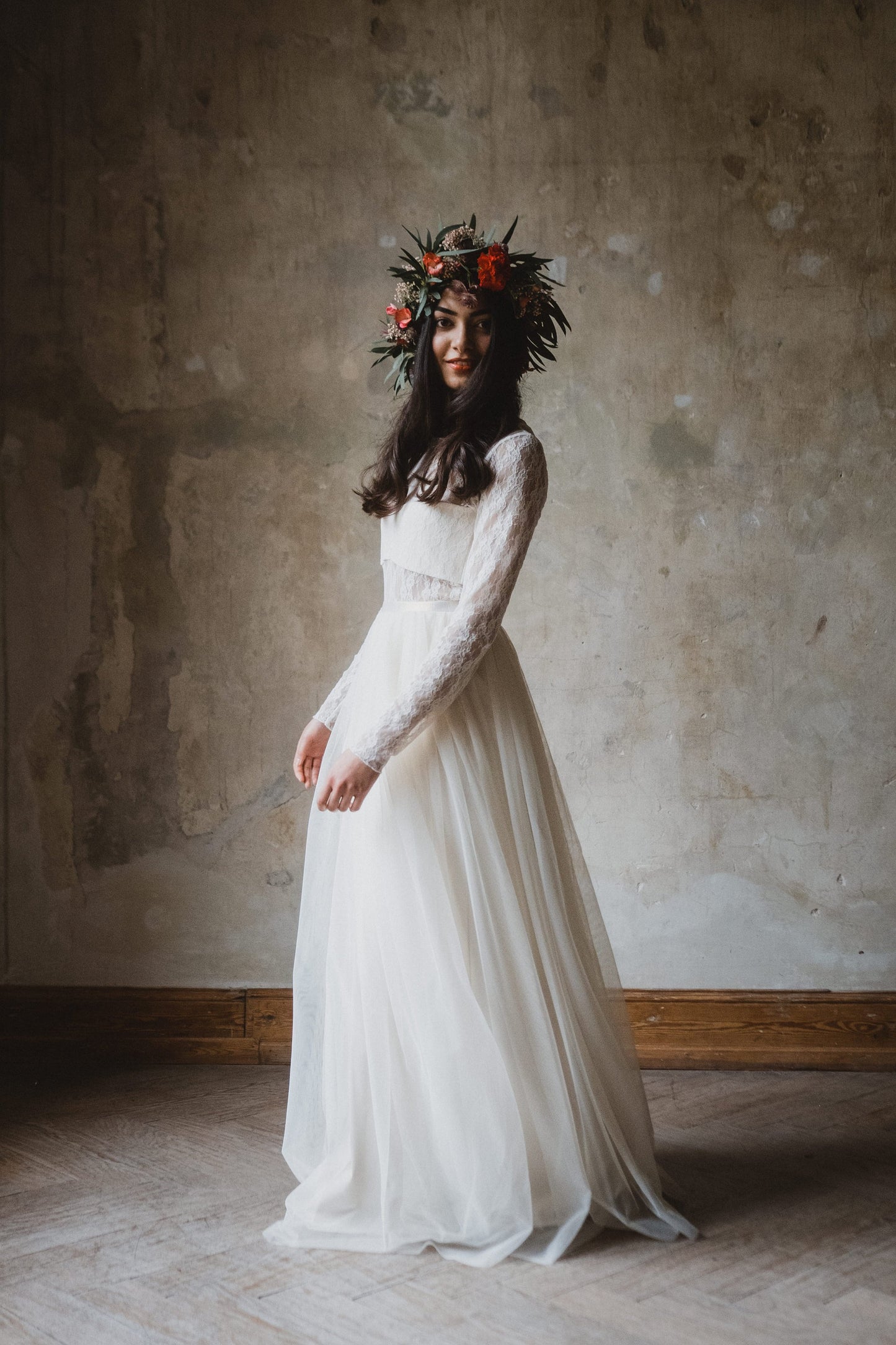 Bohobrautkleid mit Cut Outs