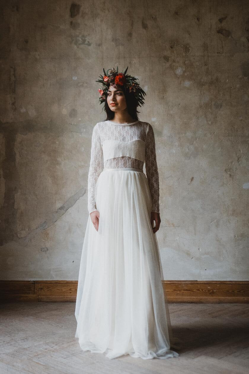 Bohobrautkleid mit Cut Outs