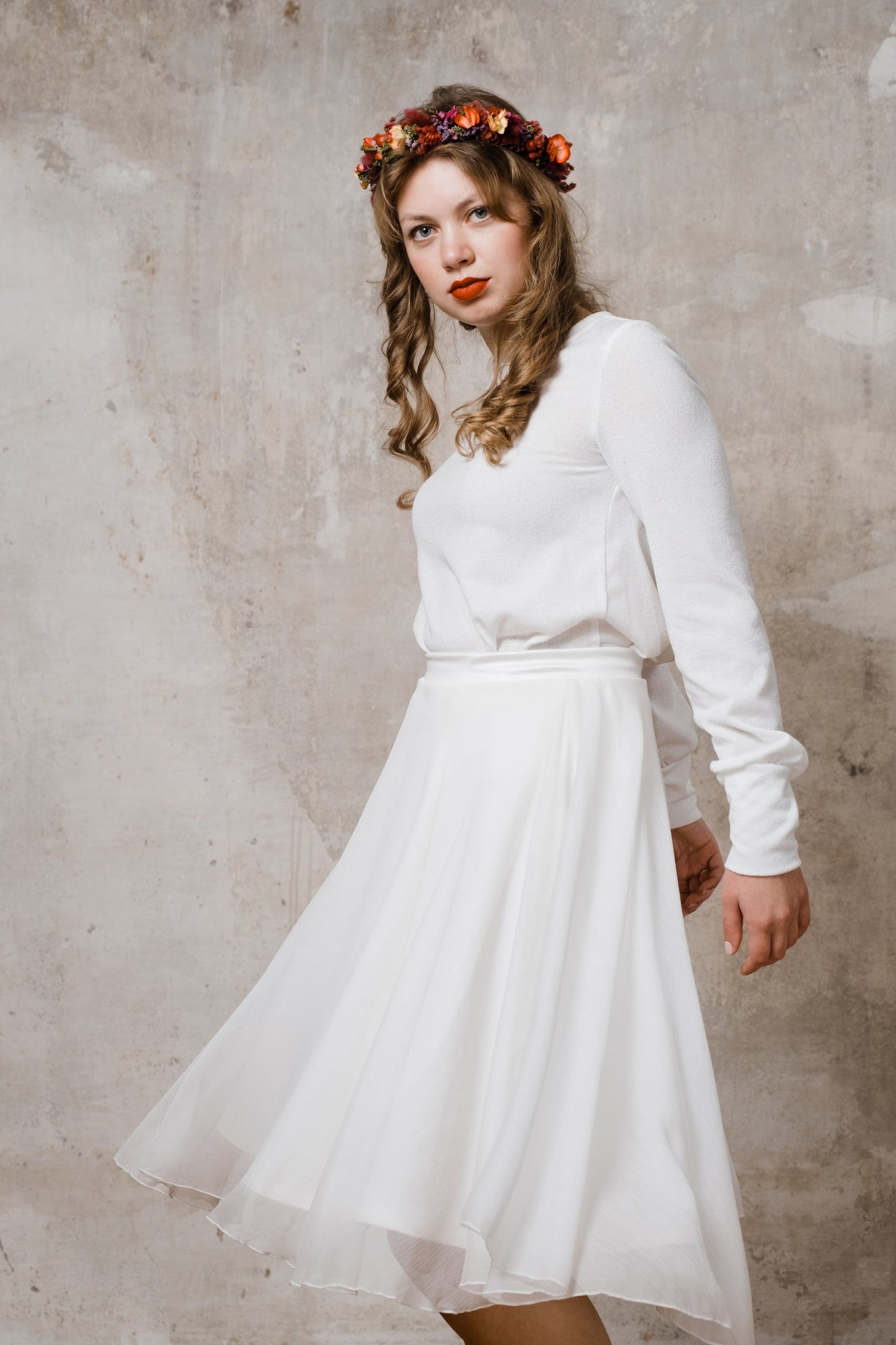 Winterbrautkleid locker mit Pullitop