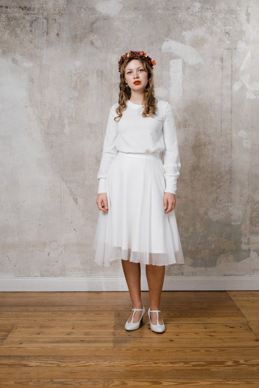 Winterbrautkleid locker mit Pullitop