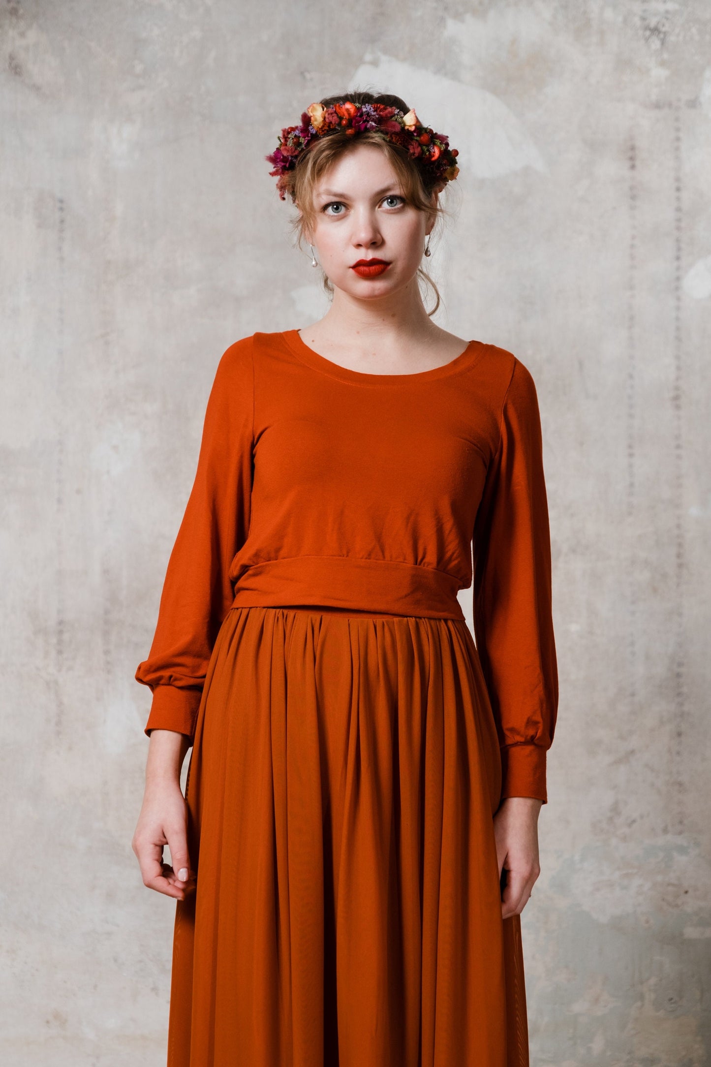 Croptop "Malou" | rostroter Viskosejersey