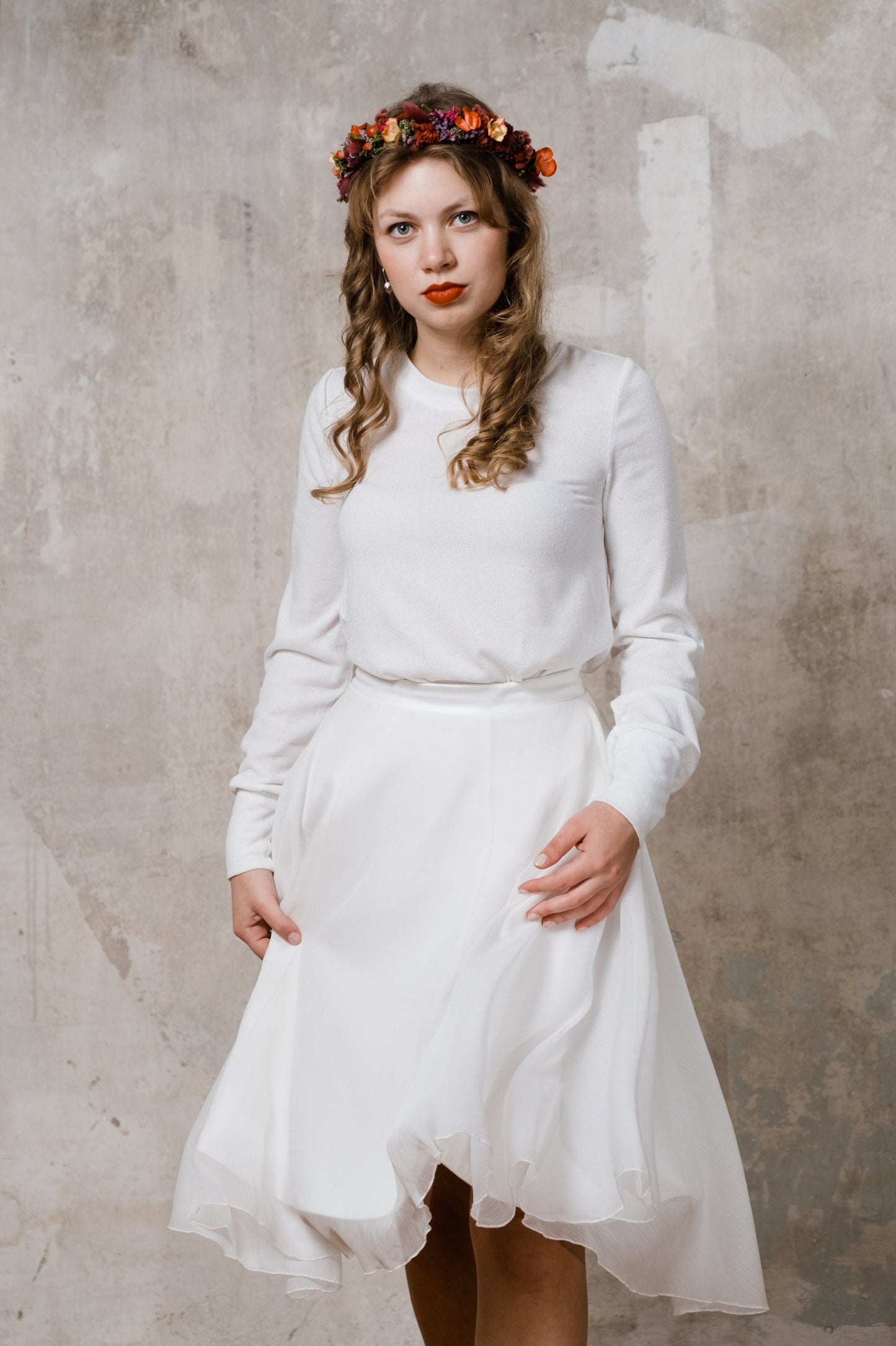 Winterbrautkleid locker mit Pullitop