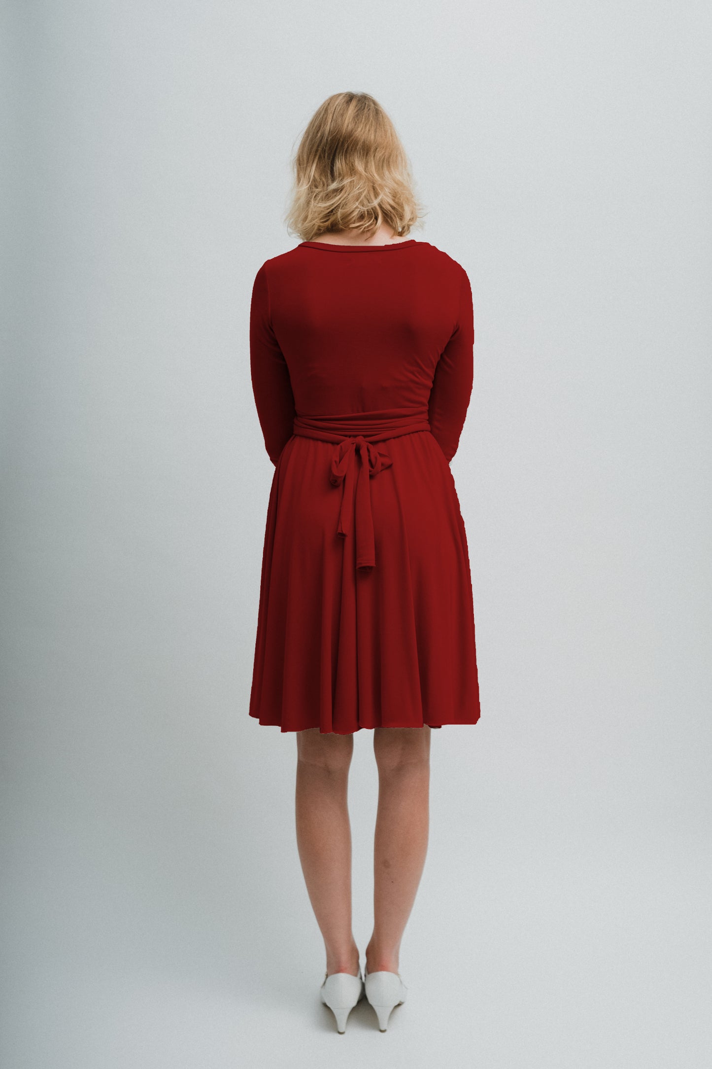 Jerseykleid "Jade" mit femininem Schnitt in Rot