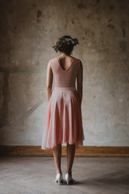 Chiffonkleid in Rosé