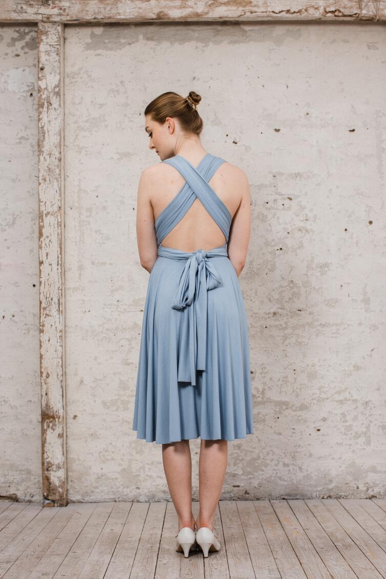 Infinity Kleid "Primrose" kurzes  Multitie-Kleid in Jeansblau