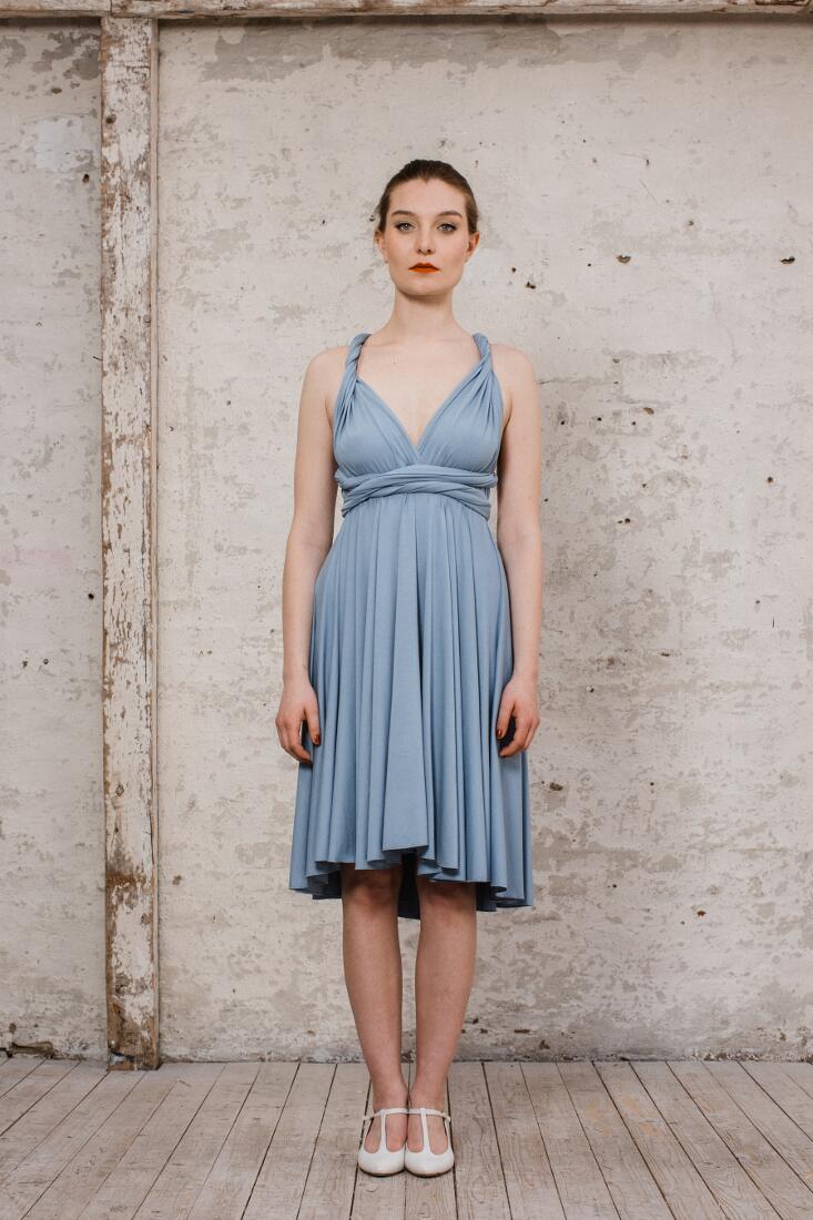 Infinity Dress "Primrose" langes Multitie-Kleid in Aquablau
