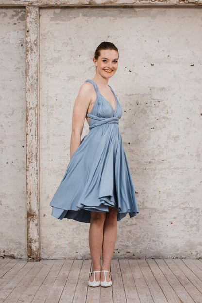 Infinity Dress "Primrose" langes Multitie-Kleid in Aquablau