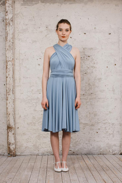 Infinity Dress "Primrose" langes Multitie-Kleid in Jeansblau
