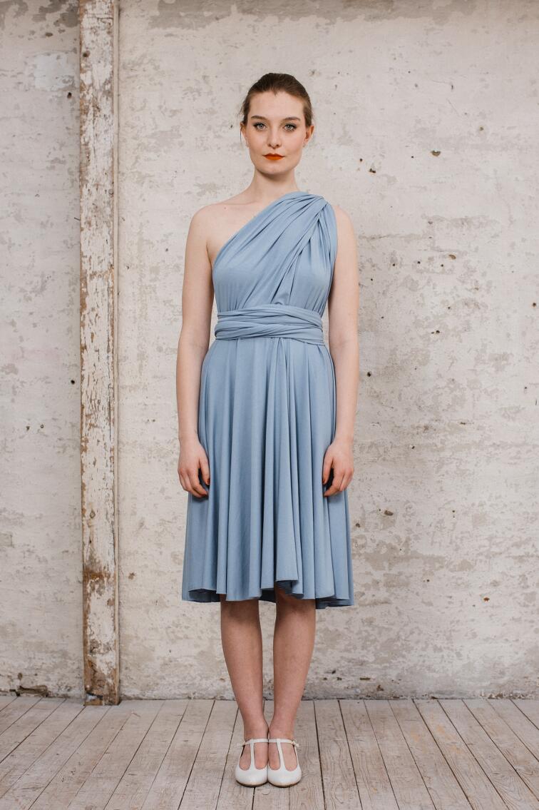 Infinity Dress "Primrose" langes Multitie-Kleid in Jeansblau