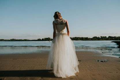 Boho Brautkleid mit große Tüllrock