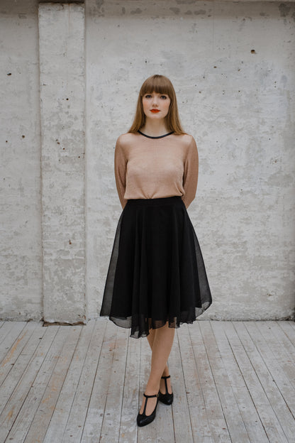 Chiffonkleid mit Roségoldenem Top