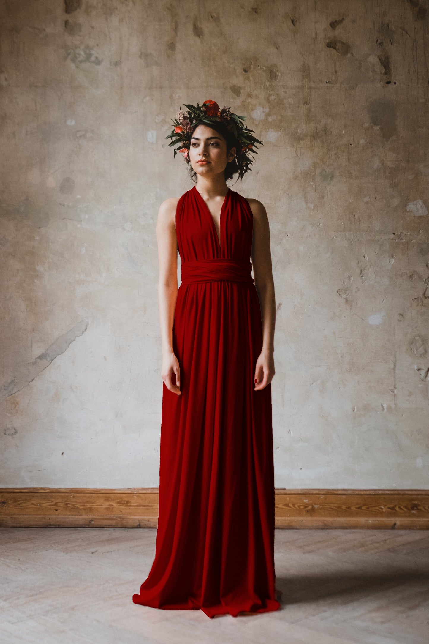 Infinity Dress langes Multitie-Kleid in Rot